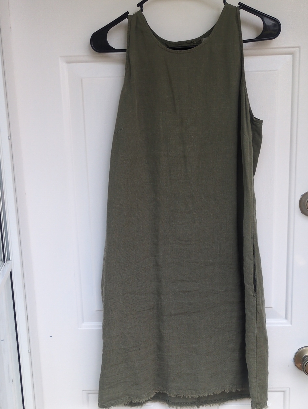 Tommy Bahama Linen Olive Green Sleeveless Midi Dress
